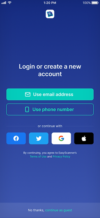 Choose "Use Email Address"